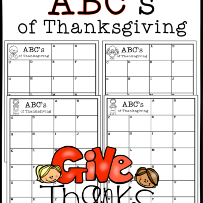 Giving Thanks ABC Chart {FREE}