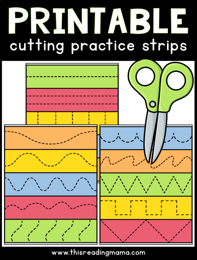 Printable Cutting Practice Strips - This Reading Mama