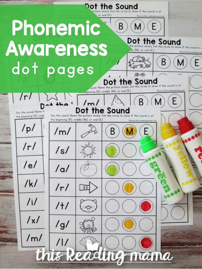 Phonemic Awareness Dot Pages - This Reading Mama