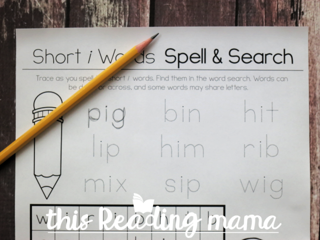Phonics Word Search Puzzle - trace and sound out the words first