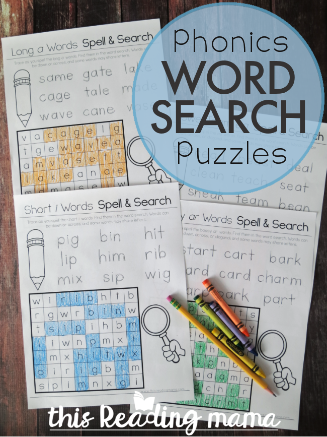 Phonics Word Search Puzzles - This Reading Mama