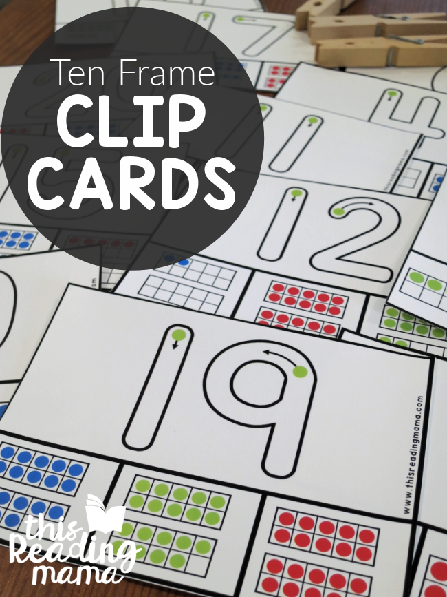 Ten Frame Clip Cards - Trace and Clip - This Reading Mama