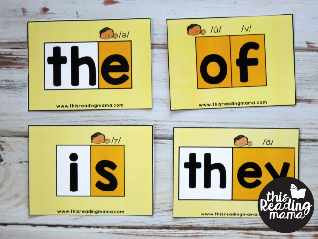 Sight Word Orthographic Mapping Cards - words with unexpected letter sounds