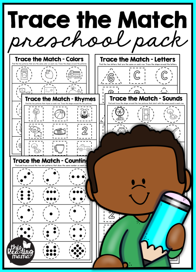 Trace the Match Preschool Pack - This Reading Mama
