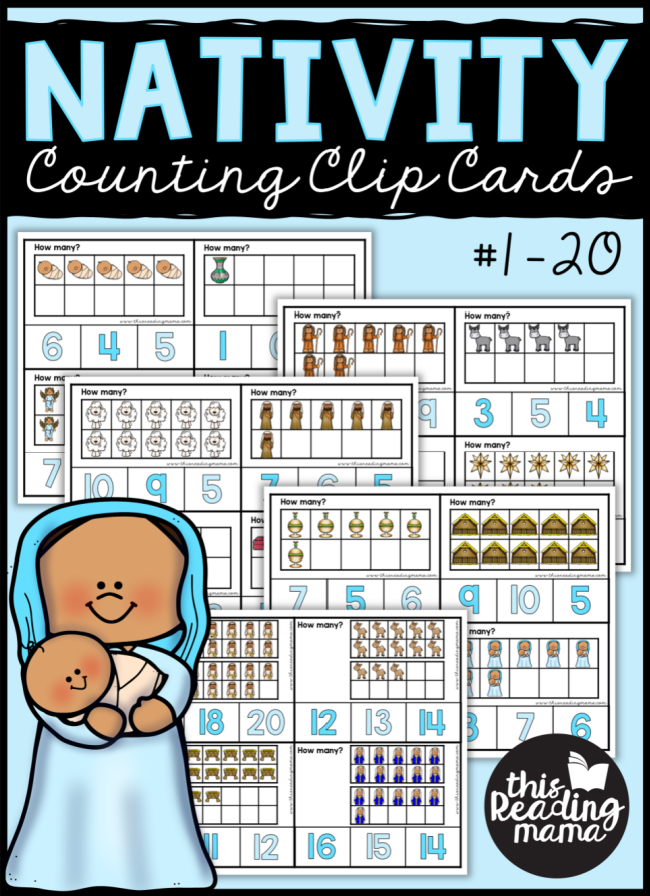 Nativity Counting Clip Cards - This Reading Mama