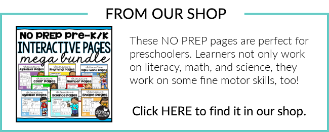 No Prep Preschool and Kindergarten Interactive Pages - MEGA Bundle
