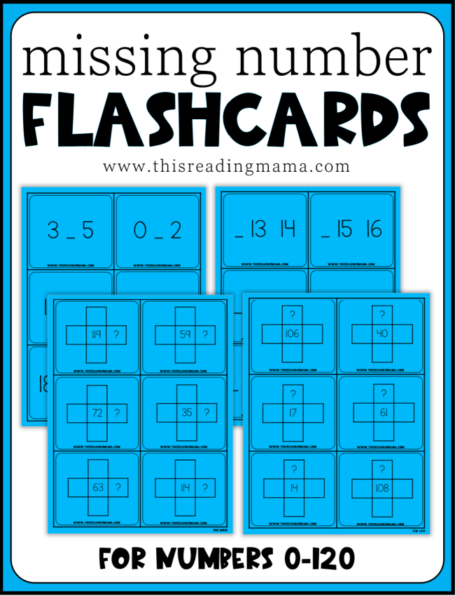 Missing Number Flashcards (one more/less, ten more/less) - This Reading Mama