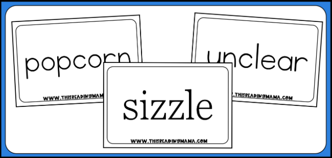 Two-Syllable Words Flashcards examples