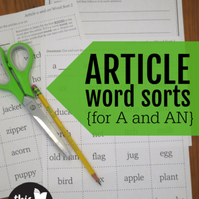Article Word Sorts for A and AN
