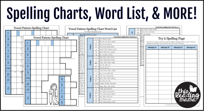 Vowel Pattern Spelling Chart, Word List, and Try It Spelling Page - This Reading Mama