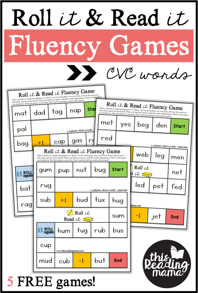 FREE CVC Fluency Games - This Reading Mama